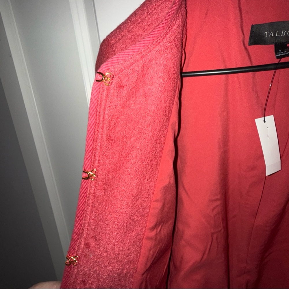 Talbots Women's Coral Blazer with Gold Buttons - Picture 7 of 11